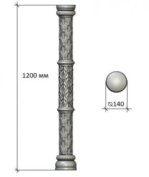 Church pillar (SC_0102) 3D model for CNC machine